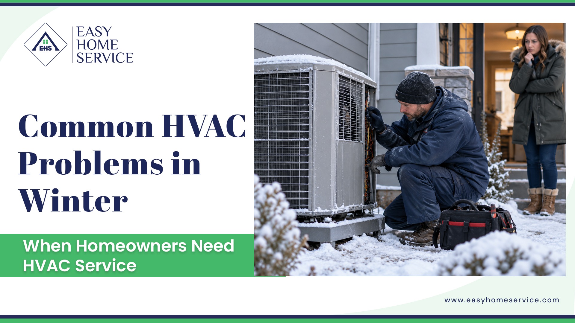 Common HVAC problems in winter requiring professional furnace service