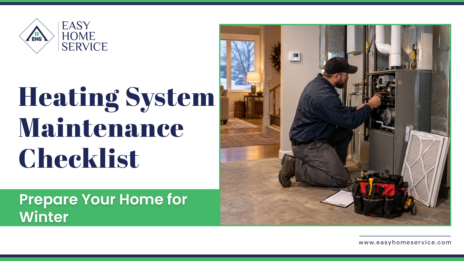 Heating system maintenance checklist for preparing a furnace before winter