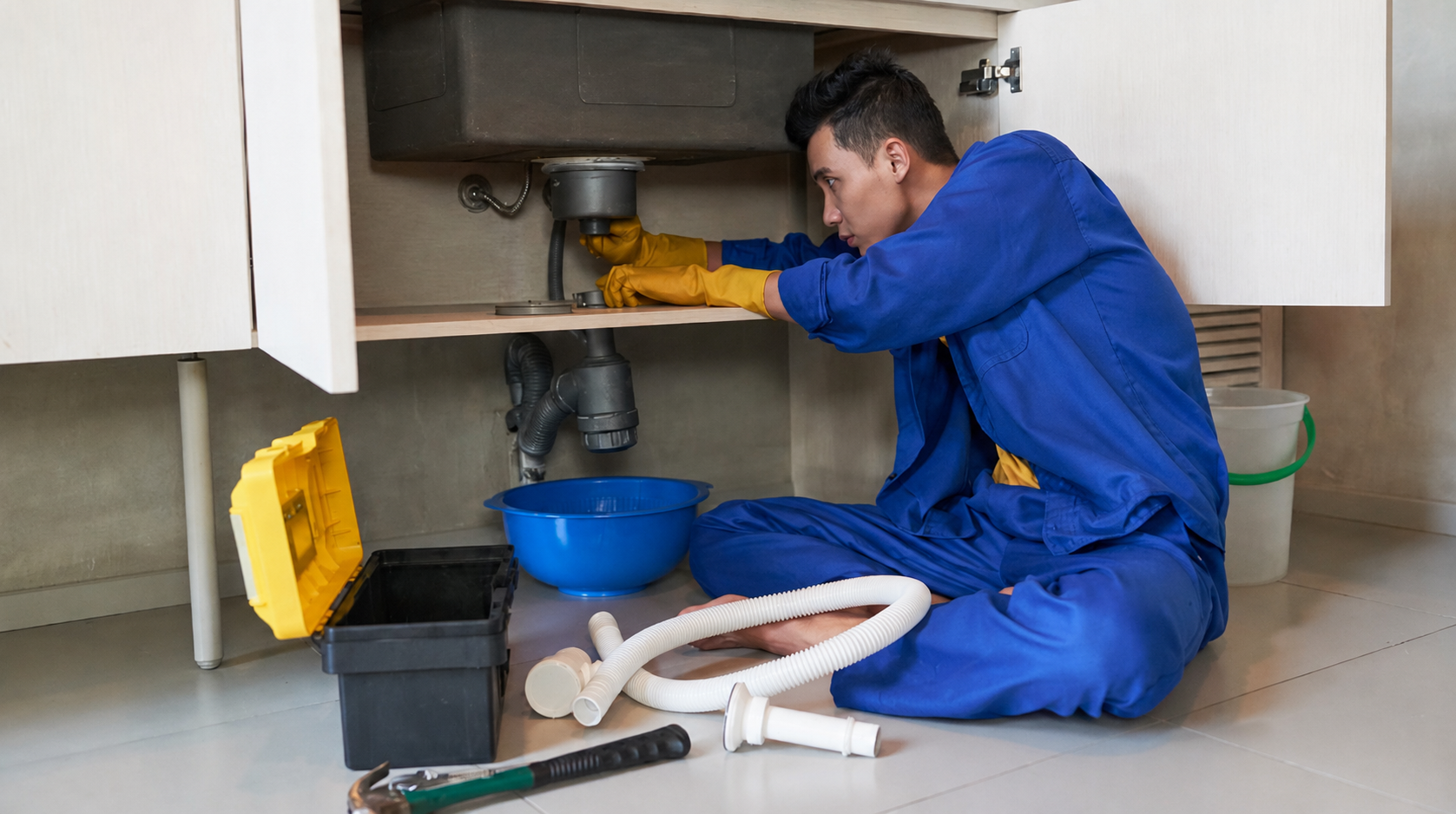 Plumbing and electrical work during a residential home renovation