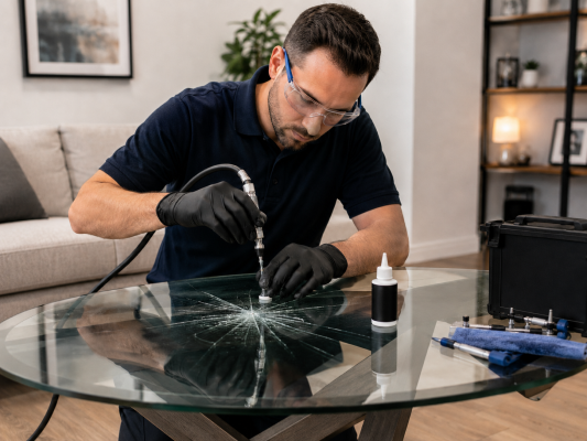 Glass table tops