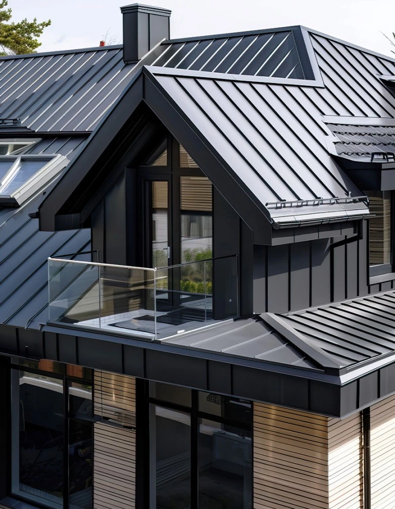 metal roof in an American house